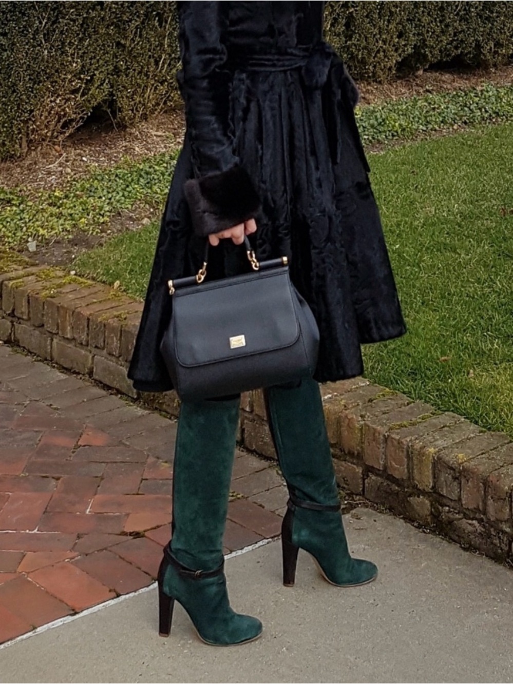EUC Space Style Concept Teal Green Suede Knee-High Boots retail $689 - Picture 2 of 12
